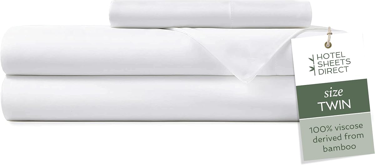 Twin 3-Piece Bamboo Sheet Set, White
