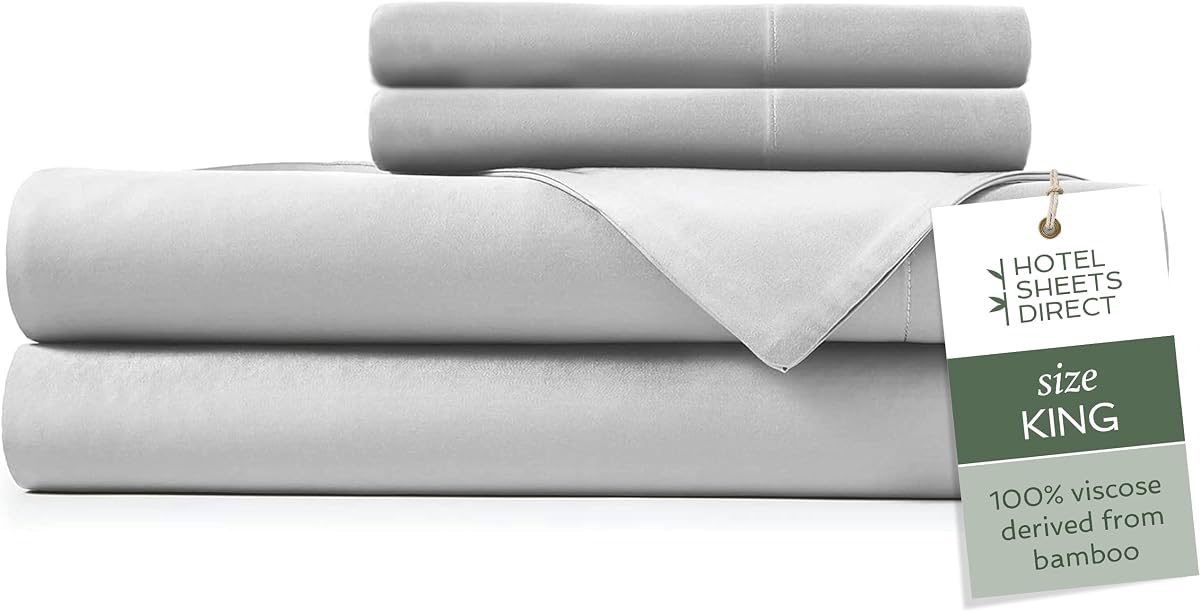 King 4-Piece Bamboo Sheet Set in Gray
