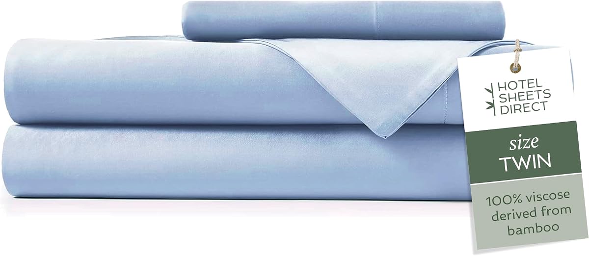Twin 3-Piece Bamboo Sheet Set in Light Blue