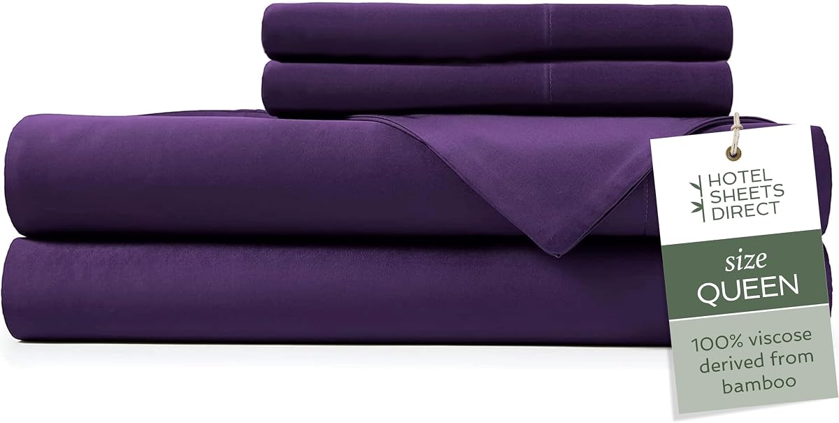Queen 4-Piece Bamboo Sheet Set in Purple